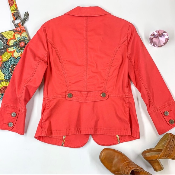 CAbi Toss on Spring Geranium Red Coral Blazer - Picture 6 of 9